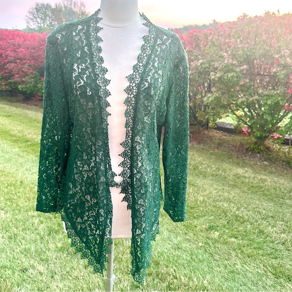 🌹HP🌹Elegant Green Lace Women's Vintage Victorian Cardigan
